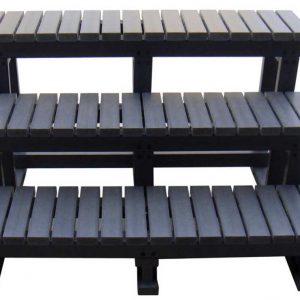 Escalier spa composite gris ou noir 3 marches