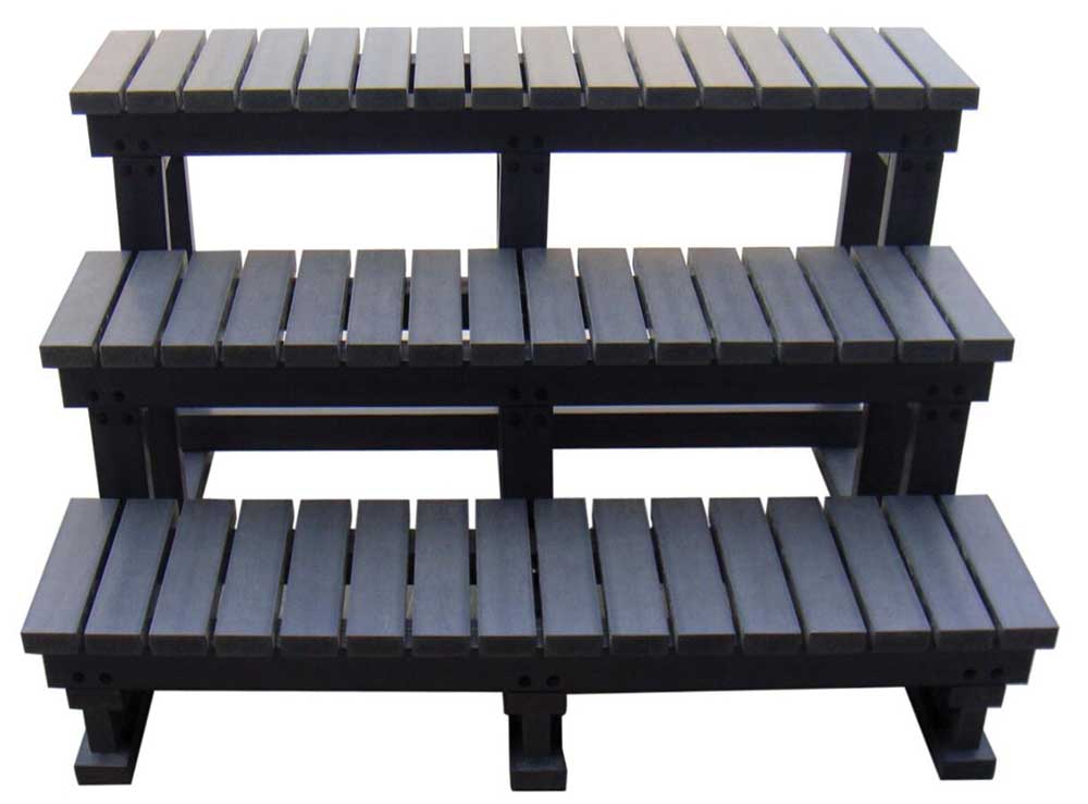 Escalier 3 marches gris