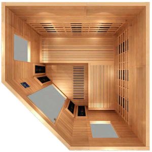 Sauna infrarouge AL 190, GAMME DELUXE Bois cèdre rouge. Dans votre magasin de spa, sauna à Saint Hilaire de Riez en Vendée